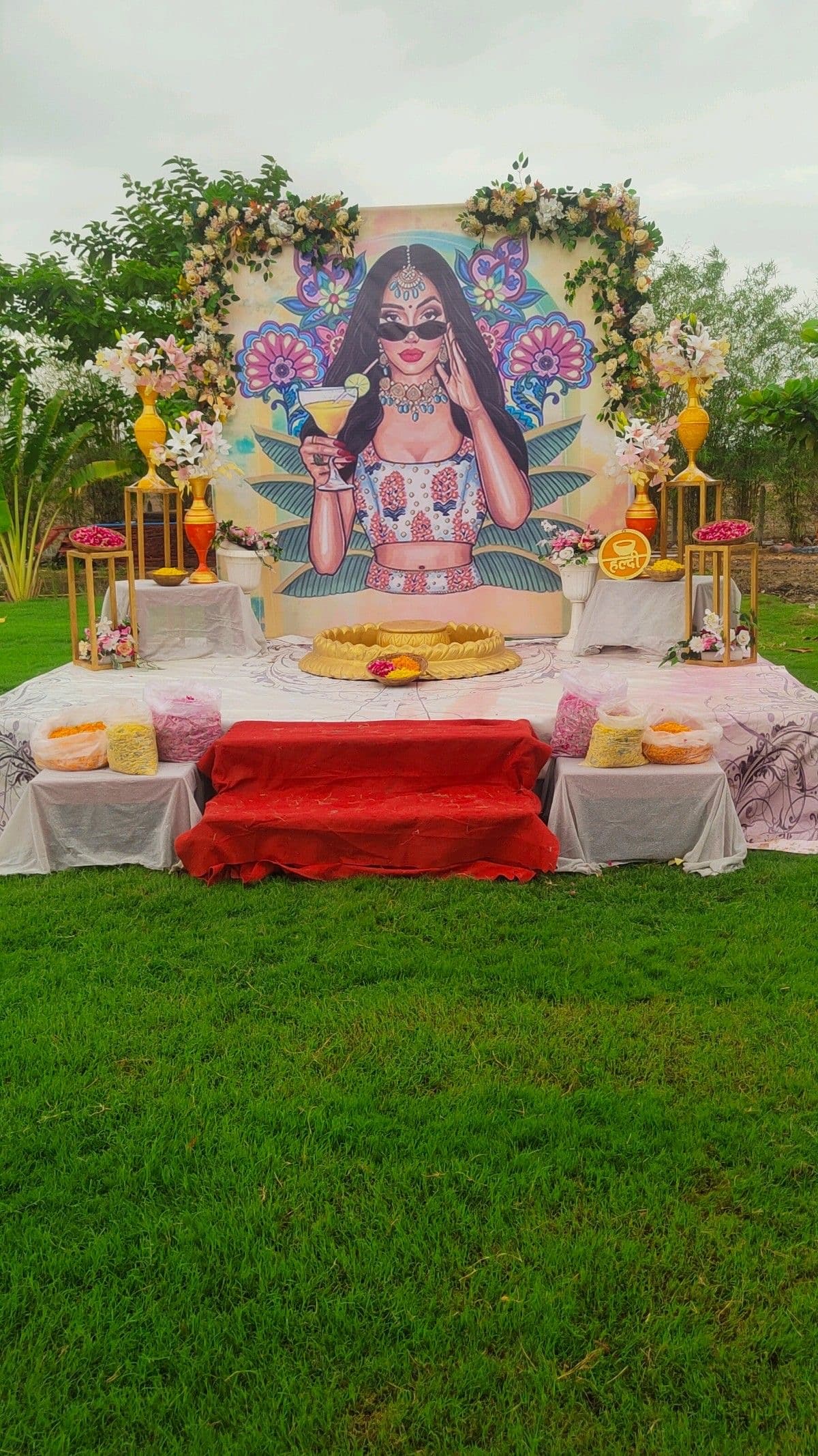 Haldi setup · floral details